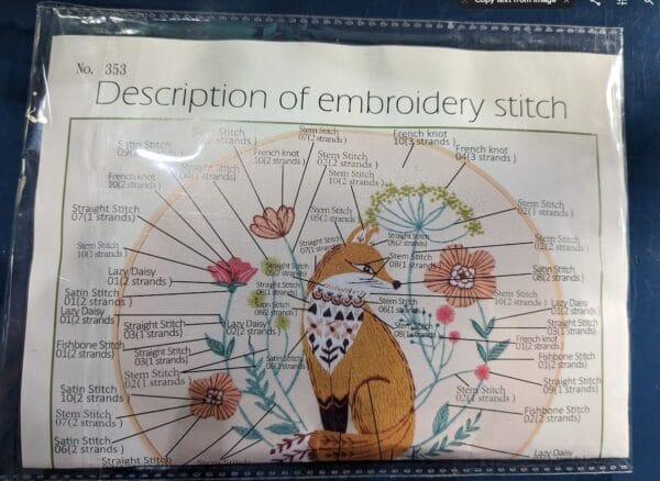 Embroidery Kit (Animal - fox) - Image 2